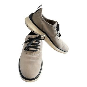 Cole Haan | zero grand laced shoes gray & blue trim white soles size 7